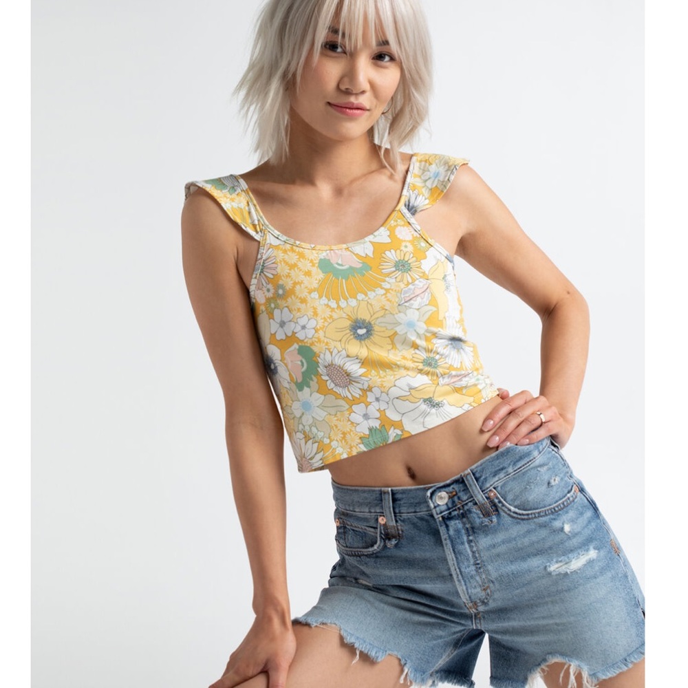 NWT O’Neill Andy Floral Crop Tank Top